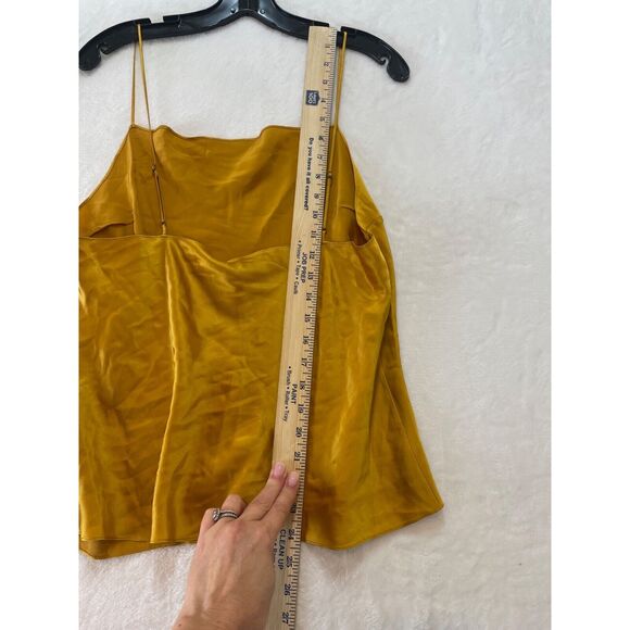Dannijo Silk Camisole Tank Top Womens XL Marigold Yellow Bronze Charmeuse - Picture 6 of 13